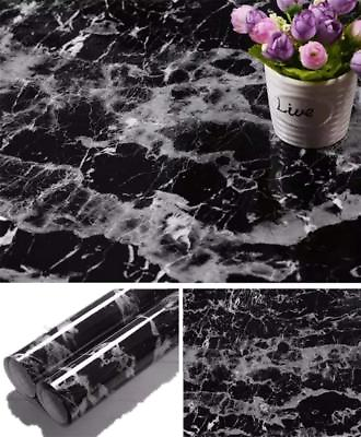 Black Marble Contact Paper Granite Wallpaper Self Adhesive Counter Top Liner $7.53