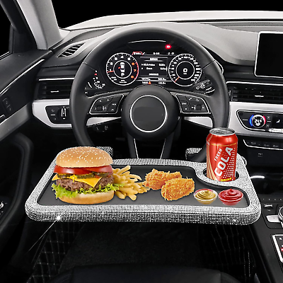 #ad Rhinestone Steering Wheel Tray for Laptop amp; Food Car Steering Wheel DeskMultif $42.49