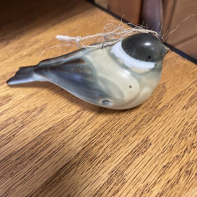 Pottery bird Ornament Satin glaze Shades of Gray $12.99
