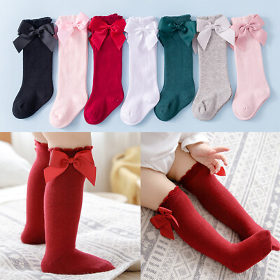 Newborn Knee High Long Socks Cotton Tights Stockings Soft Baby Warmer Crew Socks GBP 3.09