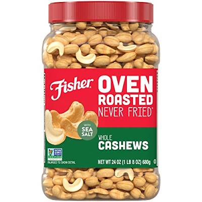 #ad Fisher Snack Oven Roasted Never Fried Whole Cashews With Sea Salt 24 Ounces $37.18