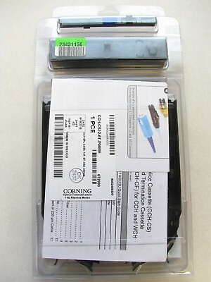 Corning CCH CS12 6T P00RE Pigtail Splice Cassette 12F ST Duplex SM OS2 UPC $349.99
