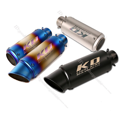 #ad Black Blue 51mm Exhaust Pipe Motorcycle Universal Mufflers Removable DB Killer $62.99