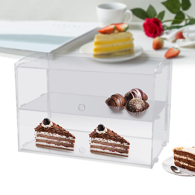 #ad #ad 2 Tier Miniature Bakery Cabinet Food Display Shelf Showcase Shop Counter Acrylic $38.91