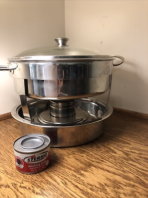 #ad Tramontina 5 Quart Stainless Steel Round Chafing Dish Can Of Cooking Fuel $100.00