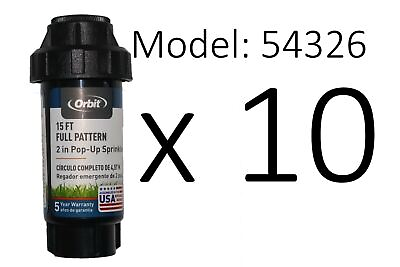 #ad Orbit 10 Pack Black Sprinklers Model 54326 Full Pattern 2quot; Pop Up 2.5 GPM @ 25 P $21.00