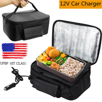 12V Portable Food Heating Lunch Box Electric Heater Warmer Bag w Car Charger New $25.24