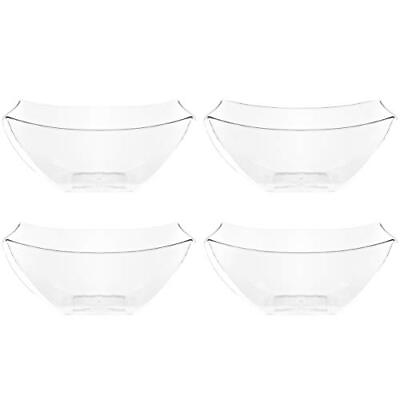 #ad 4 Pack 8oz Disposable Serving Bowls Clear Plastic Salad Bowls $13.42