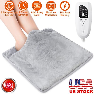 #ad #ad Double Sided Electric Soft Foot Warmer 6 Levels Temp 4 Timer Machine Washable $31.61