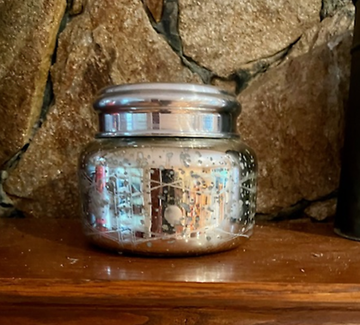 #ad *EMPTY JAR* Anthropologie Candle Large Capri Silver Mercury Glass Candle Holder $14.95