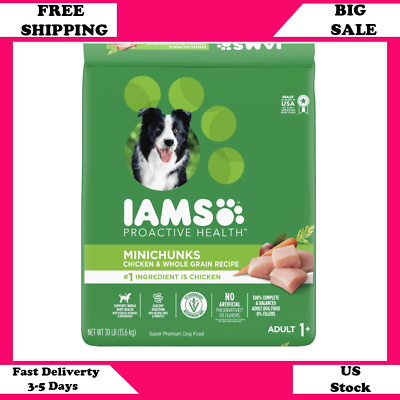 Iams Proactive Health MiniChunks dog food for Adult Chicken amp; Whole Grain 30lb $36.99