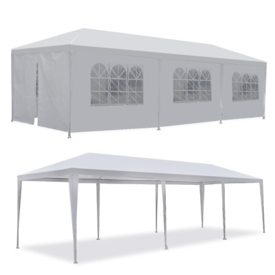 10#x27;x30#x27; White Outdoor Gazebo Canopy Wedding Party Tent 8 Removable Walls 8 $98.58