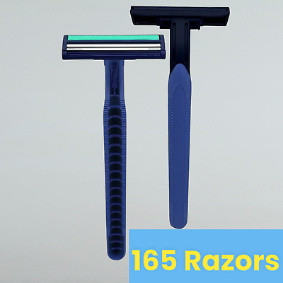 #ad Vaylor Disposable Razors for Men Sensitive Skin Shaving 2 Blade Razors 165 Pack $42.88