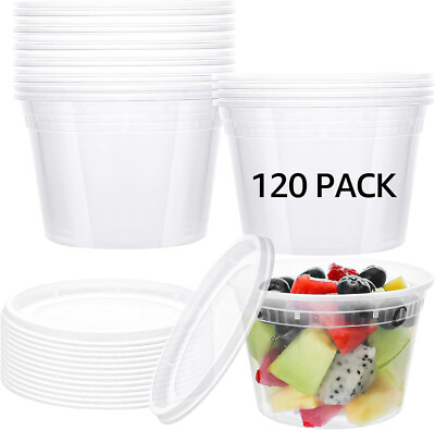 #ad #ad 16 oz Heavy Duty Large Round Deli Food Soup Plastic Containers w Lids BPA free $24.95