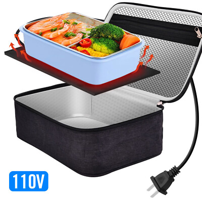 110V Electric Lunch Heating Bag Portable Mini Bento Food Warmer Box for Office $27.99