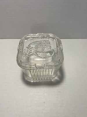 Vintage Federal Glass Refrigerator Container with Lid Small Veggie $15.00