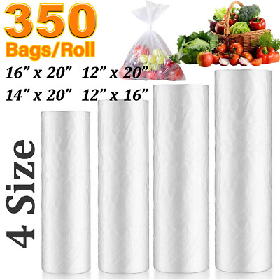 #ad #ad 350 Bags Plastic Produce Clear Bag On Roll Kitchen Food Fruit Storage 4 Size US $79.72