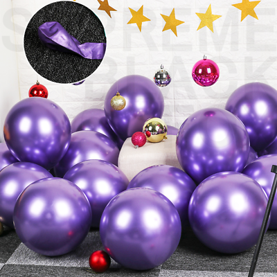 #ad #ad 50 Purple Metallic Balloons Chrome Shiny Latex 12 Thicken For Wedding Party Baby $6.99