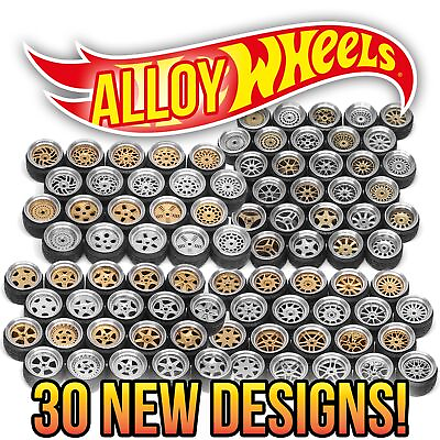 #ad #ad 1 64 Scale ALLOY v4 Metal 2 Piece Real Rider Wheels Rims Tires Set Hot Wheels $12.99