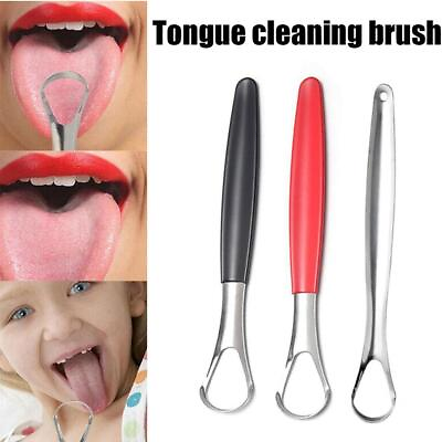 #ad Tongue Scraper Cleaner Stainless Steel Bad Breath for Dental Care Tool Best $1.28