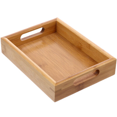 #ad #ad 1PC Rectangular Food Tray tea tray bamboo serving platter Serving Tray Wooden $14.81