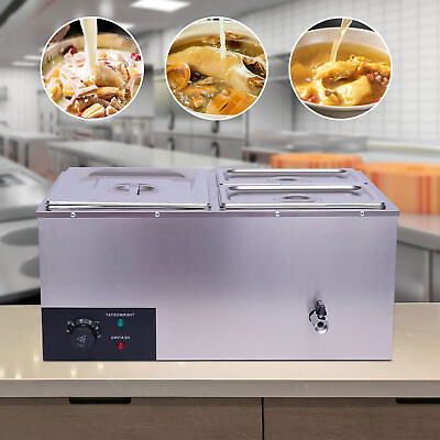 #ad 600W 3 Pot Countertop Food Warmer Commercial Catering Steam Table Food Holding $97.85