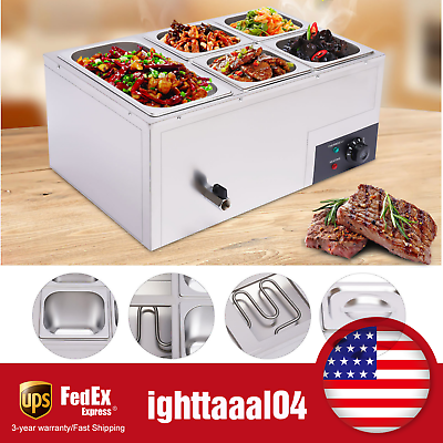 #ad #ad 5 Pot 600W Electric Food Warmer Large Capacity Stainless Steel Food Warmer 110V $133.00