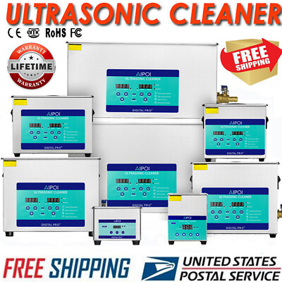 #ad AIPOI Ultrasonic Cleaner with Timer Heating Machine Digital Sonic Cleaner SUS304 $42.85