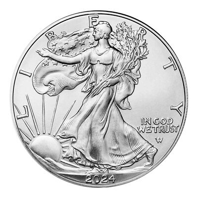#ad 2024 $1 American Silver Eagle 1 oz BU $42.26