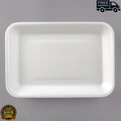 #ad 500 Case Disposable Food Packaging Foam Meat Tray 8 1 4quot;x5 3 4quot;x3 4quot; White $75.99