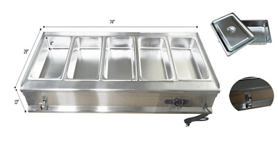 #ad INTSUPERMAI 5 Pan Restaurant Steam Table Buffet Food Warmer Machine 74quot; Long $740.00