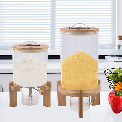 5L 7.5L Rice Dispenser Storage Bottle Cereal Dry Food Glass Container W Valve $60.00