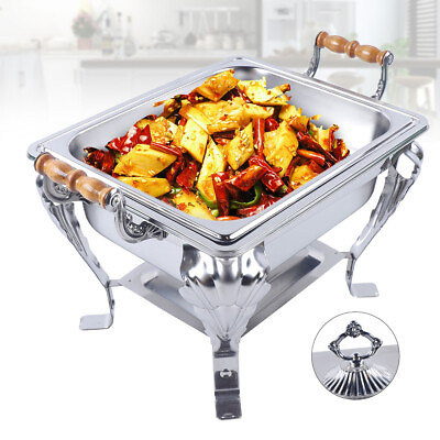 Chafing Dish Set Catering Buffet Food Warmer Container Stainless Steel Square $65.03
