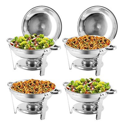 #ad 4 Packs 4QT Chafing Dish Buffet SetStainless Steel Buffet Servers and Warmer... $189.59