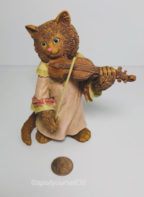 #ad NTI NoonTidings Inc Cat Playing Violin Figurine 6quot; $17.99