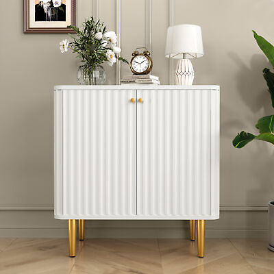 #ad #ad HLR Accent Cabinet with Doors Sideboard Buffet Cabinet with Fluted Textured $169.99