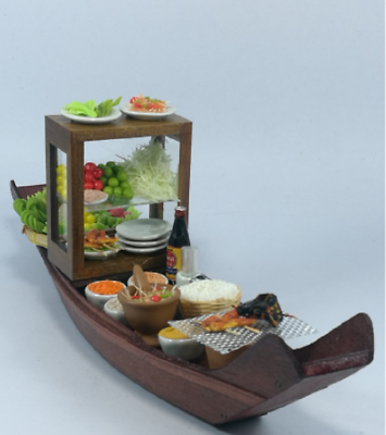 Models toys wooden rowing boat selling papaya salad Home decoration shop office $147.00