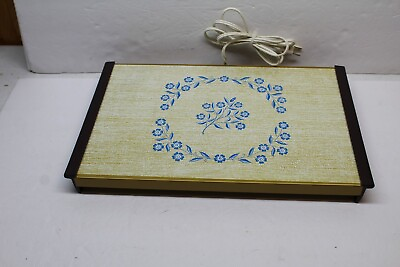 Warm O Tray Warming Electric Tray With Blue Flower Design Party Hostess $18.99