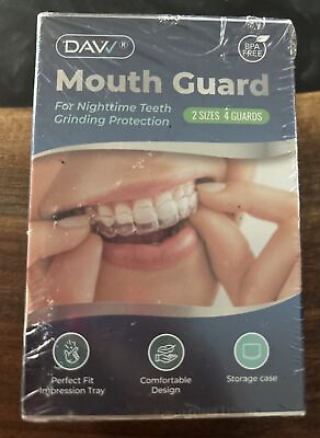 #ad #ad Mouth Guard Night Clenching Teeth Grinding 2 Sizes 4 Guards BPA Free amp; Case $13.99