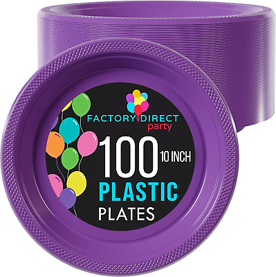 #ad Exquisite Plastic Dessert Salad Plates 100 Count 10quot; Purple $42.99