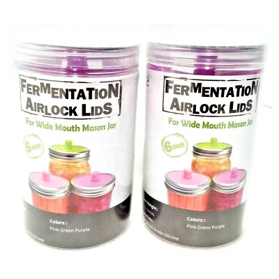 2 Siliware Airlock Fermentation Lids for Wide Mouth Mason Jars 6 Pack Mold Free $29.95