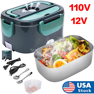 #ad 1.5L Electric Heating Lunch Box Portable for Car Office Food Warmer Container US $26.99