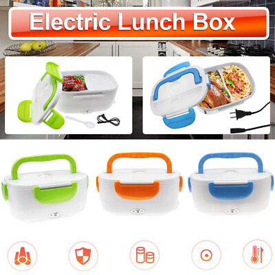 #ad Electric Heated US Plug Heating Lunch Box Bento Travel Food Warmer 110V Plastic $18.59