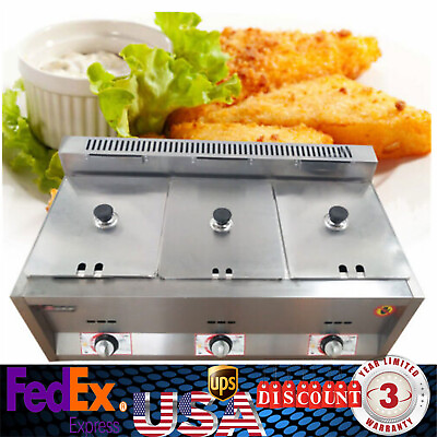 #ad 3 Pan Propane Gas Food Warmer Restaurant Tabletop Desktop Countertop Steam Table $189.53