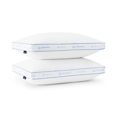 #ad 2 Pack Sertapedic Super Firm Pillow Standard Queen Hypoallergenic 100% polyester $17.94