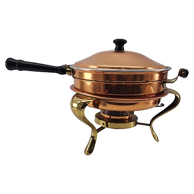 #ad #ad Vintage Copper Chafing Dish Fondue Pot $29.99