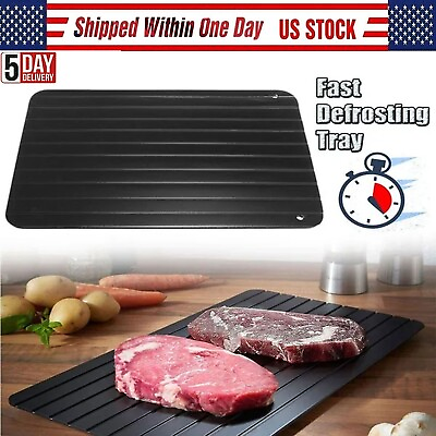 #ad Fast Defrosting Tray Rapid Thawing Board Safe Defrost Meat Frozen Food Plate USA $18.99