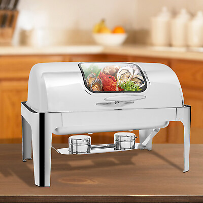 Food Warmer W Stainless Steel Rolling Lid Chafer Chafers For Weddings Buffets $165.00