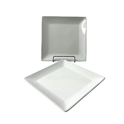 Pottery Barn Great White Square Salad Plate Set of 2 7.5quot; $28.80