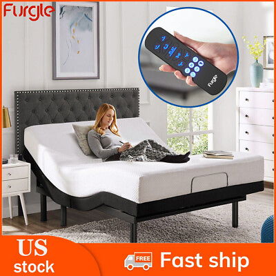 #ad Furgle Adjustable FULL QUEEN Size Bed Frame Wireless Remote Electric Massage USA $459.99